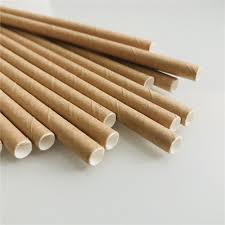 Pajitas Papel Kraft 6mm x 20cm (Delgadas) (pack con 100 unid/ caja con 6000 unid)