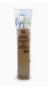 Bicchieri Trasparenti Compostabili 500ml (17oz) 